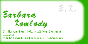 barbara komlody business card